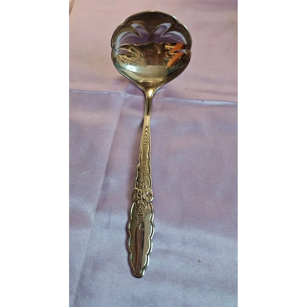 Oneida Community floral glen Stainless Steel 4pc Serving Set Ladle Berry Spoon